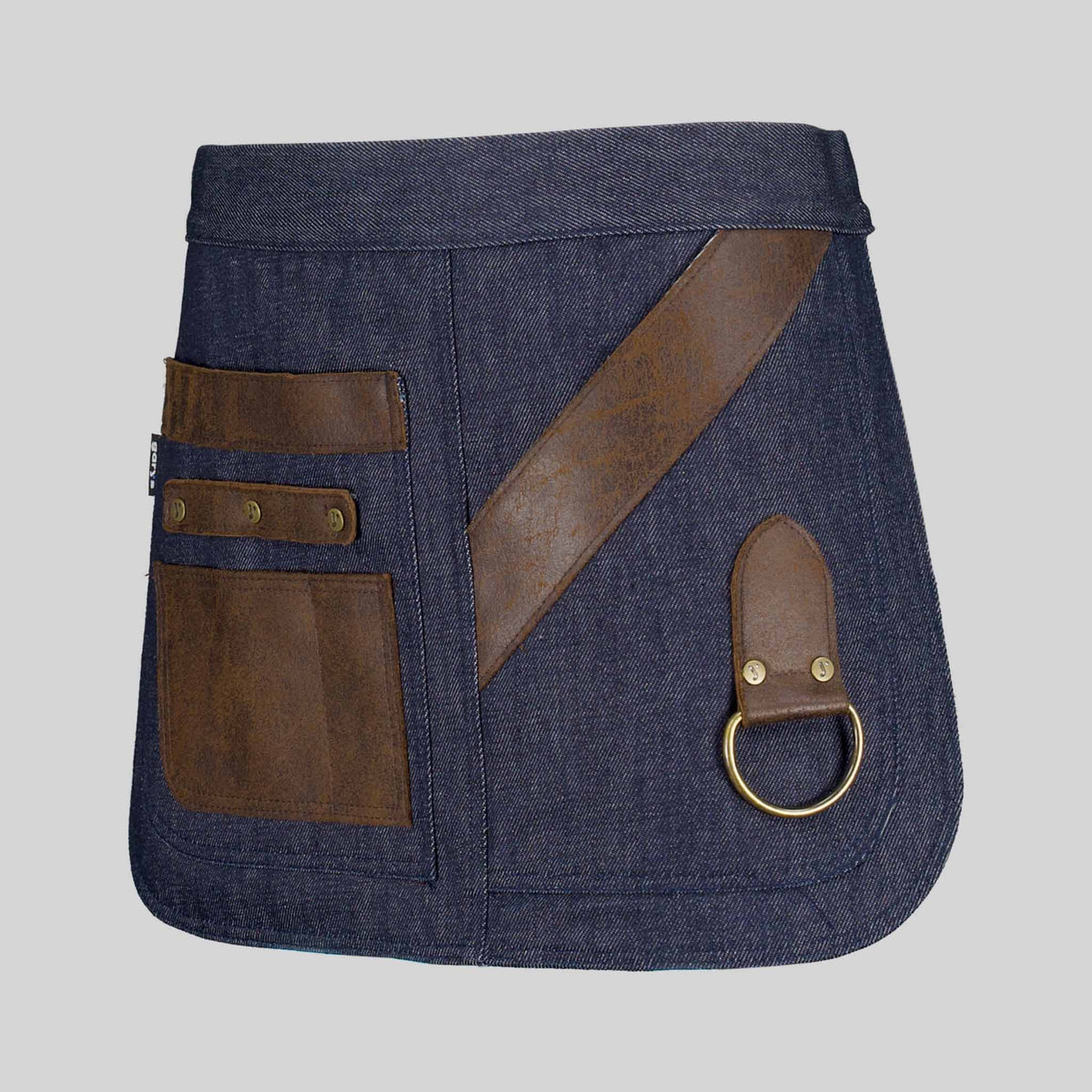 DELANTAL CORTO VAQUERO Y PIEL 30X42 CM