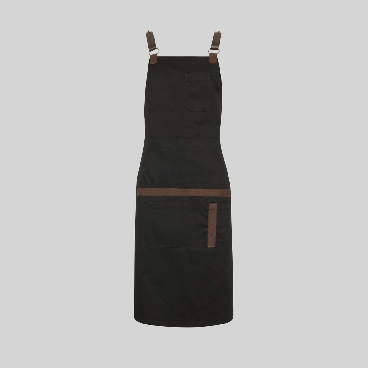 DELANTAL PETO HERRAJES EN PIEL 88X74 CM