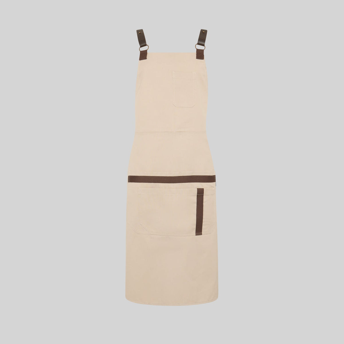 DELANTAL PETO HERRAJES EN PIEL 88X74 CM