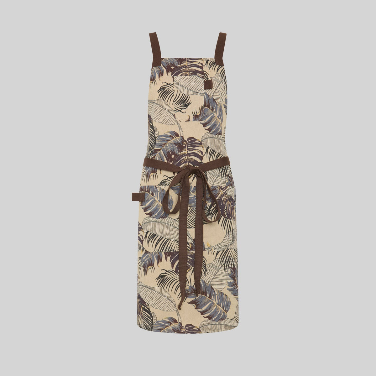 DELANTAL PETO ESTAMPADO FLORES 88X74 CM