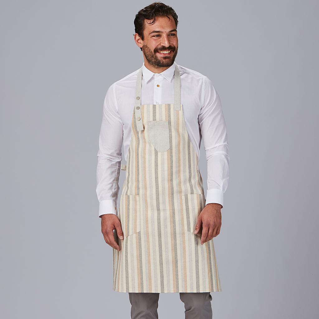 DELANTAL PETO RAYAS COMBINADO 88X74 CM