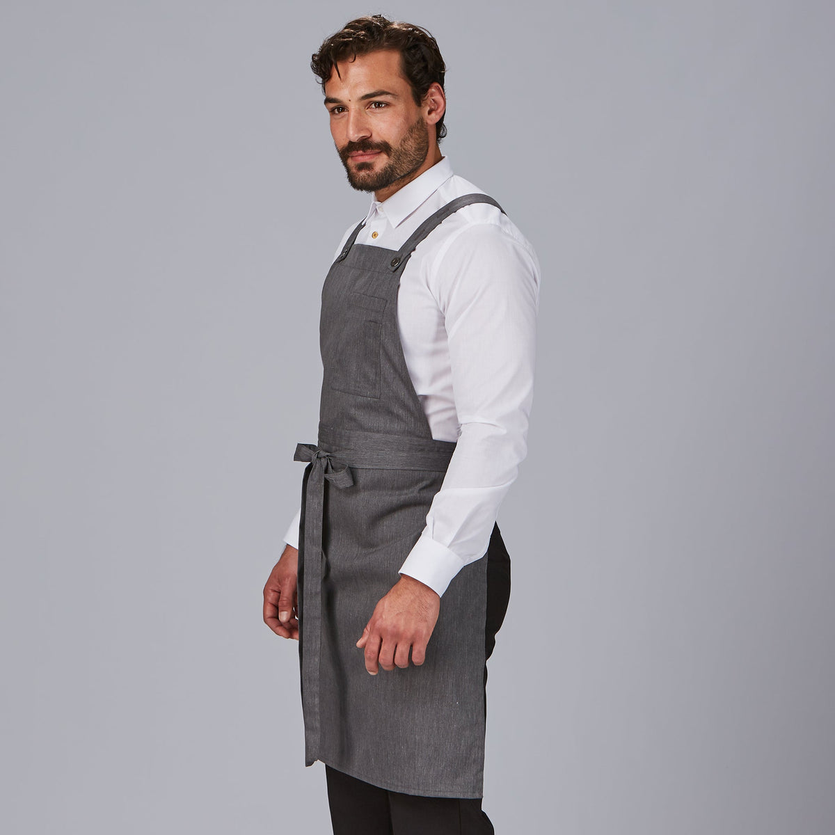DELANTAL PETO BOLSILLO CARTERA SARGA RECICLADA 88X74 CM