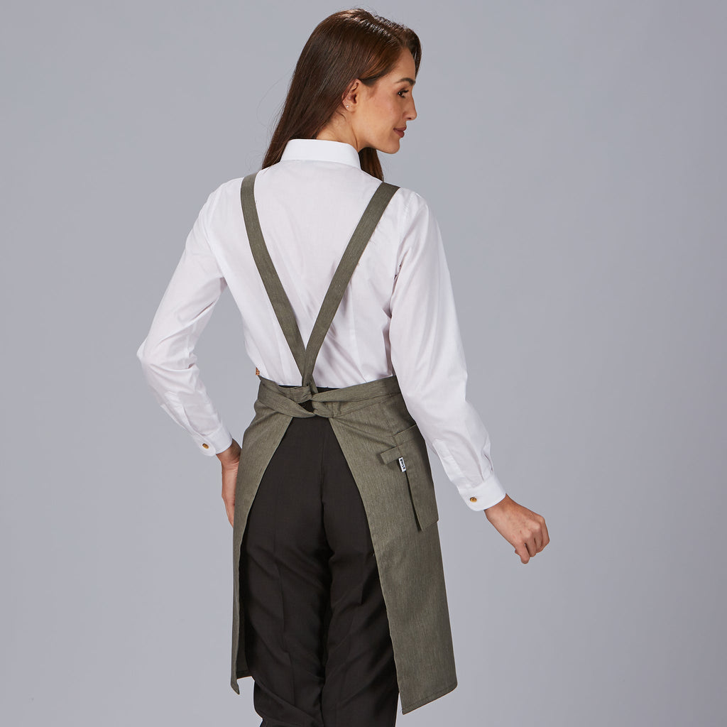 DELANTAL PETO BOLSILLO CARTERA SARGA RECICLADA 88X74 CM