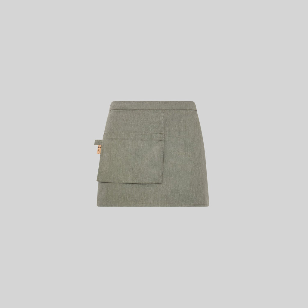 DELANTAL CORTO BOLSILLO CARTERA SARGA RECICLADA 35X67 CM
