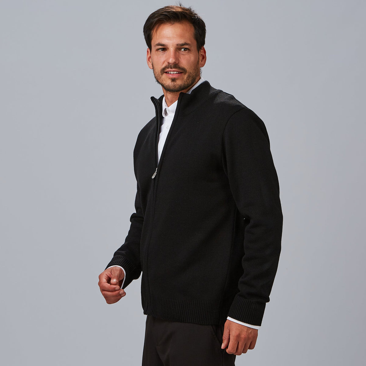 CARDIGAN HOMBRE PUNTO GRUESO CON CREMALLERA
