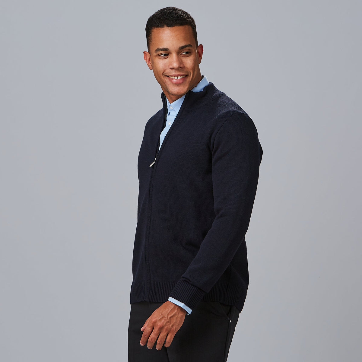 CARDIGAN HOMBRE PUNTO GRUESO CON CREMALLERA