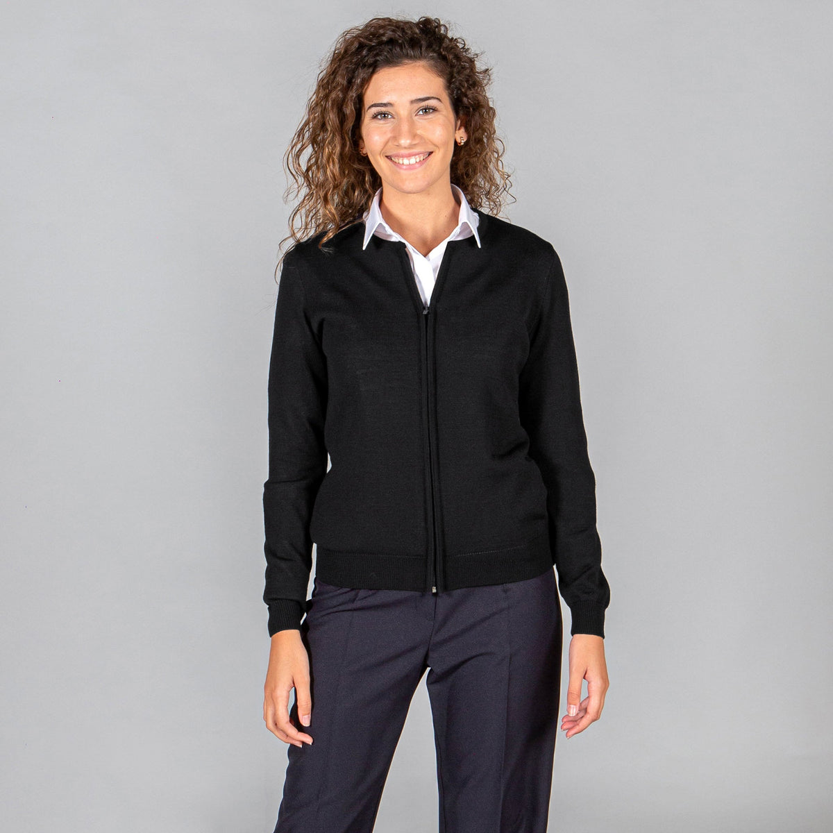 CARDIGAN MUJER PUNTO FINO CON CREMALLERA
