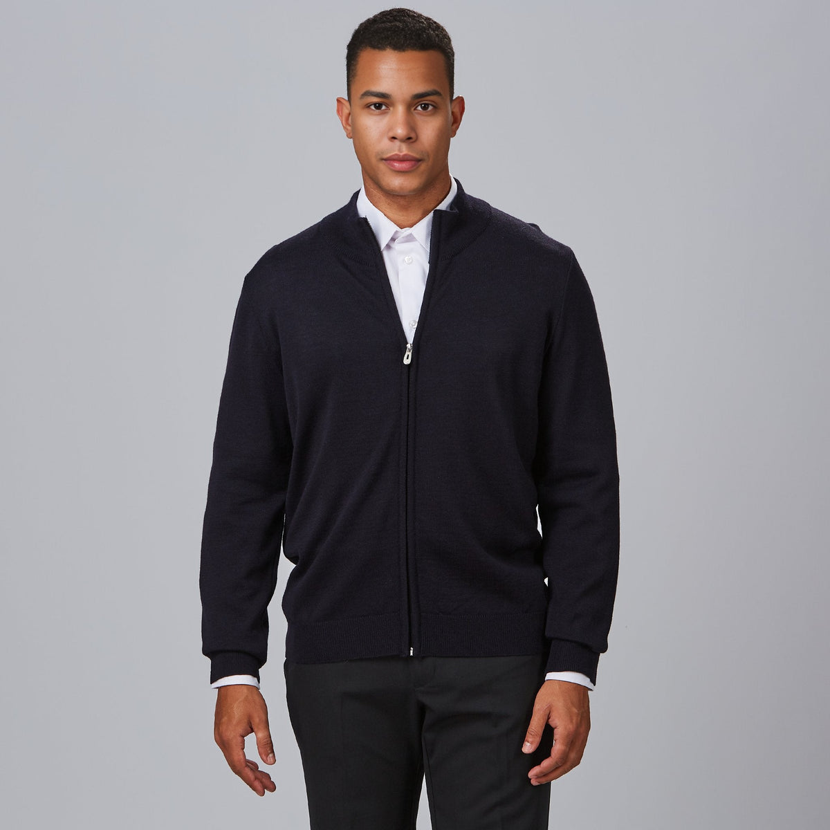 CARDIGAN HOMBRE PUNTO FINO CON CREMALLERA