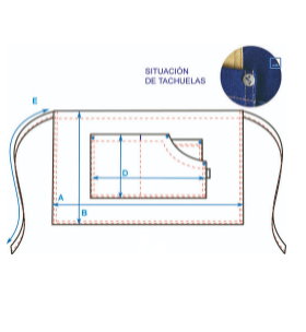 DELANTAL CORTO LAVADO TEJANO AÑIL COMBI MOSTAZA 40X69 CM