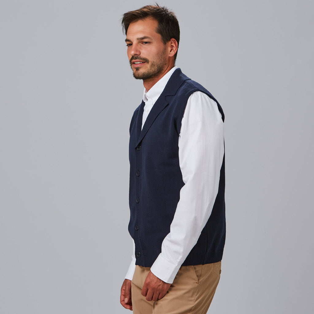 CHALECO CUELLO SOLAPA ABOTONADO HOMBRE