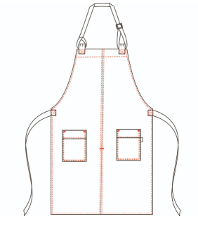 DELANTAL CON PETO CHOCOLATE TIRANTE 2 COLORES 82X72 CM