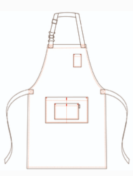 DELANTAL CON PETO HEBILLA ENLAZADA 80X68 CM