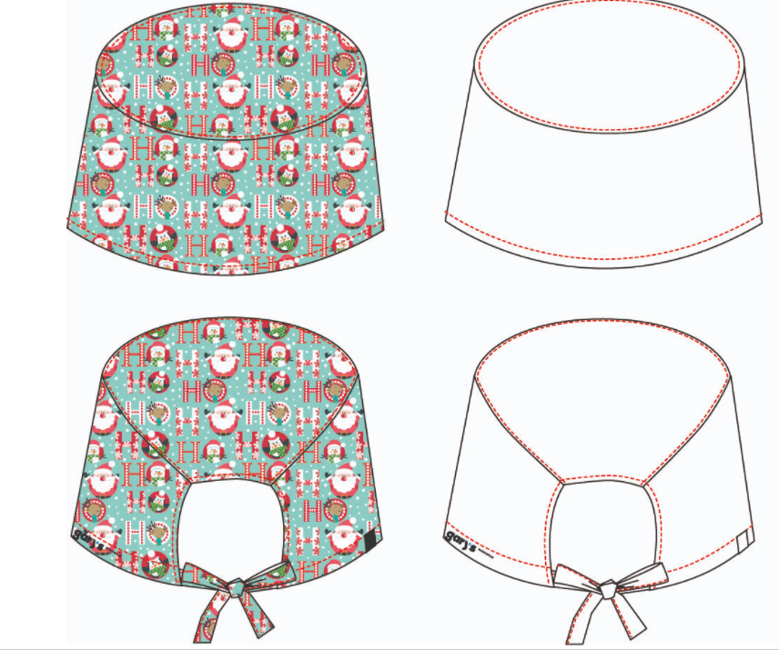 GORRO CIRUJANO TIRAS NAVIDAD SANTAS