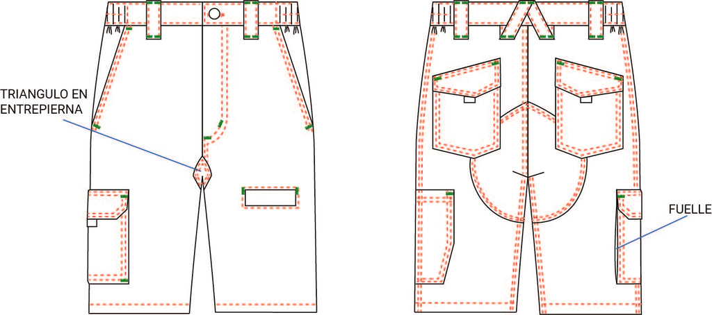 BERMUDA UNISEX MULTIBOLSILLOS ELASTICA ARCE