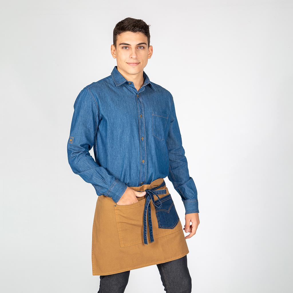 DELANTAL CORTO LAVADO SARGA COMBI TEJANO AÑIL 40X69 CM