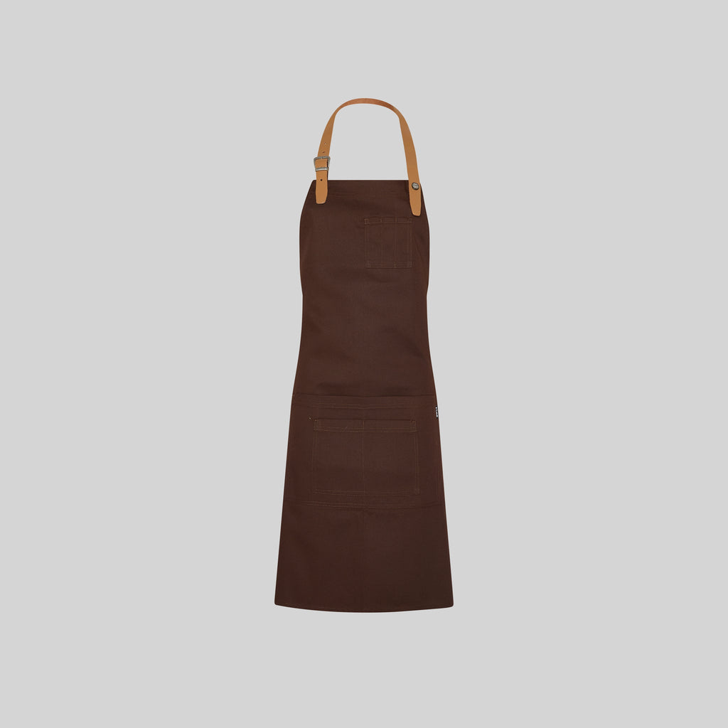 DELANTAL CON PETO CINTA DE CUERO 72X80 CM