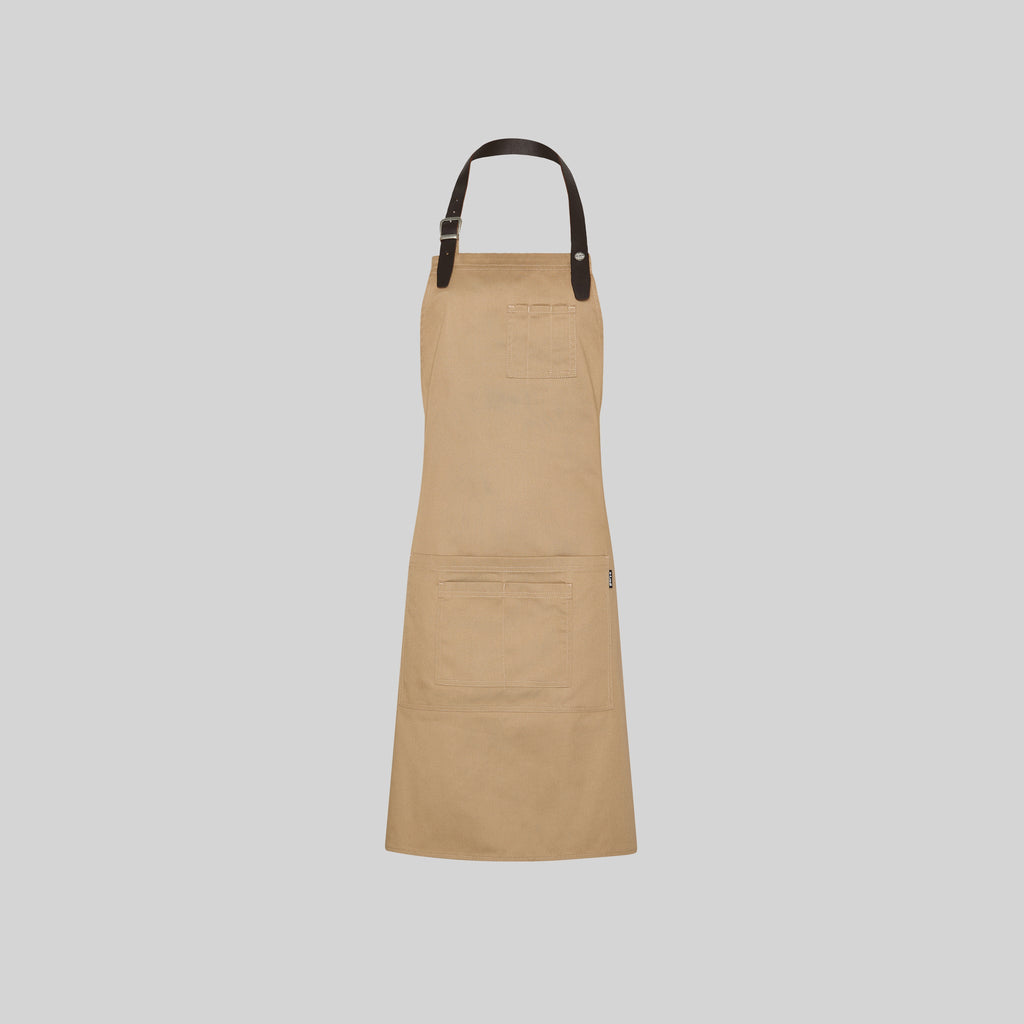 DELANTAL CON PETO CINTA DE CUERO 72X80 CM