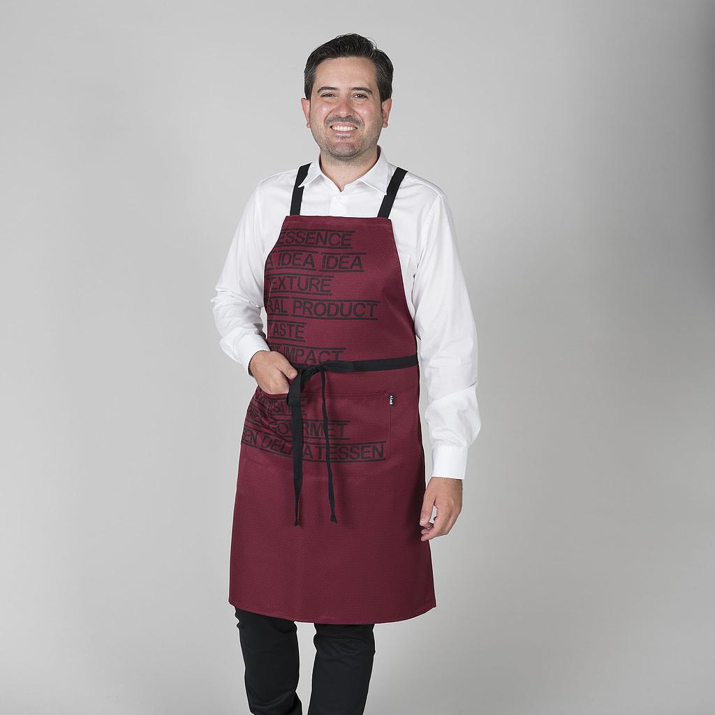 DELANTAL CON PETO GOURMET ESTAMPADO 92X75 CM