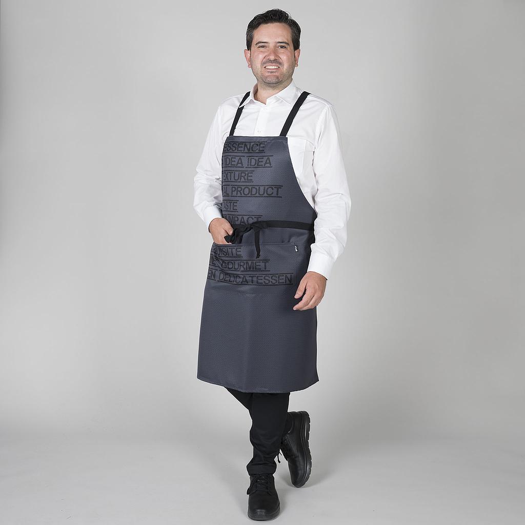 DELANTAL CON PETO GOURMET ESTAMPADO 92X75 CM