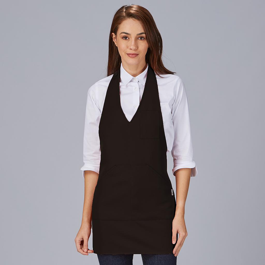 DELANTAL BISTRO ESCOTE PICO BOLSILLO CENTRO 80X65 CM