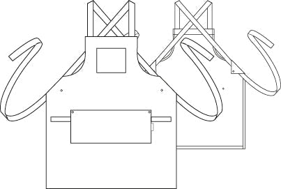 DELANTAL PETO BOLSILLO Y CINTAS COMBINADAS 88X74 CM