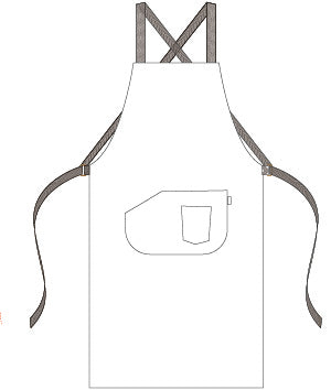 DELANTAL PETO TIRANTES CONTRASTE 88X74 CM