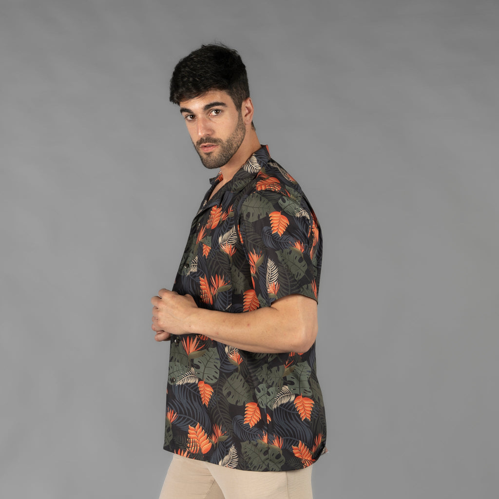 CAMISA HOMBRE CUELLO SOLAPA HAWAI