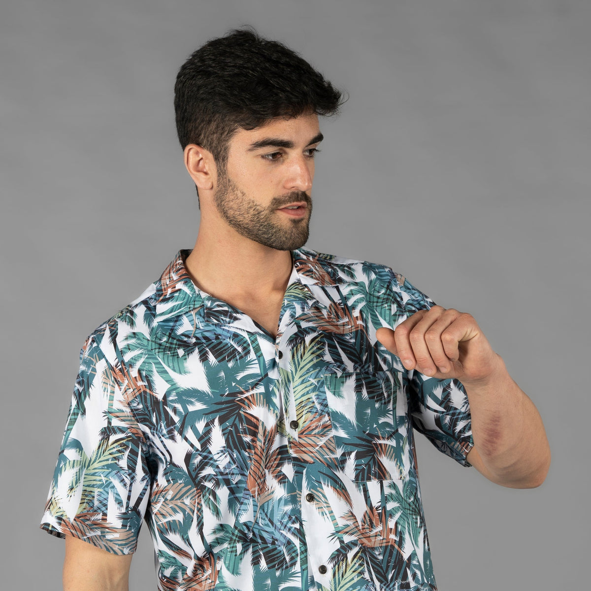 CAMISA HOMBRE CUELLO SOLAPA HAWAI