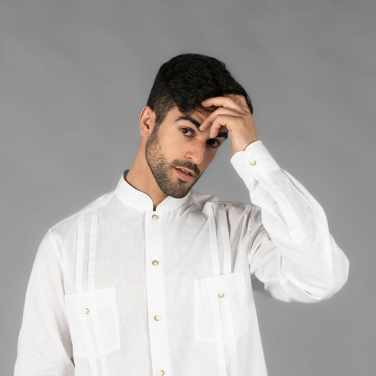 GUAYABERA HOMBRE CUELLO MAO BORNEO