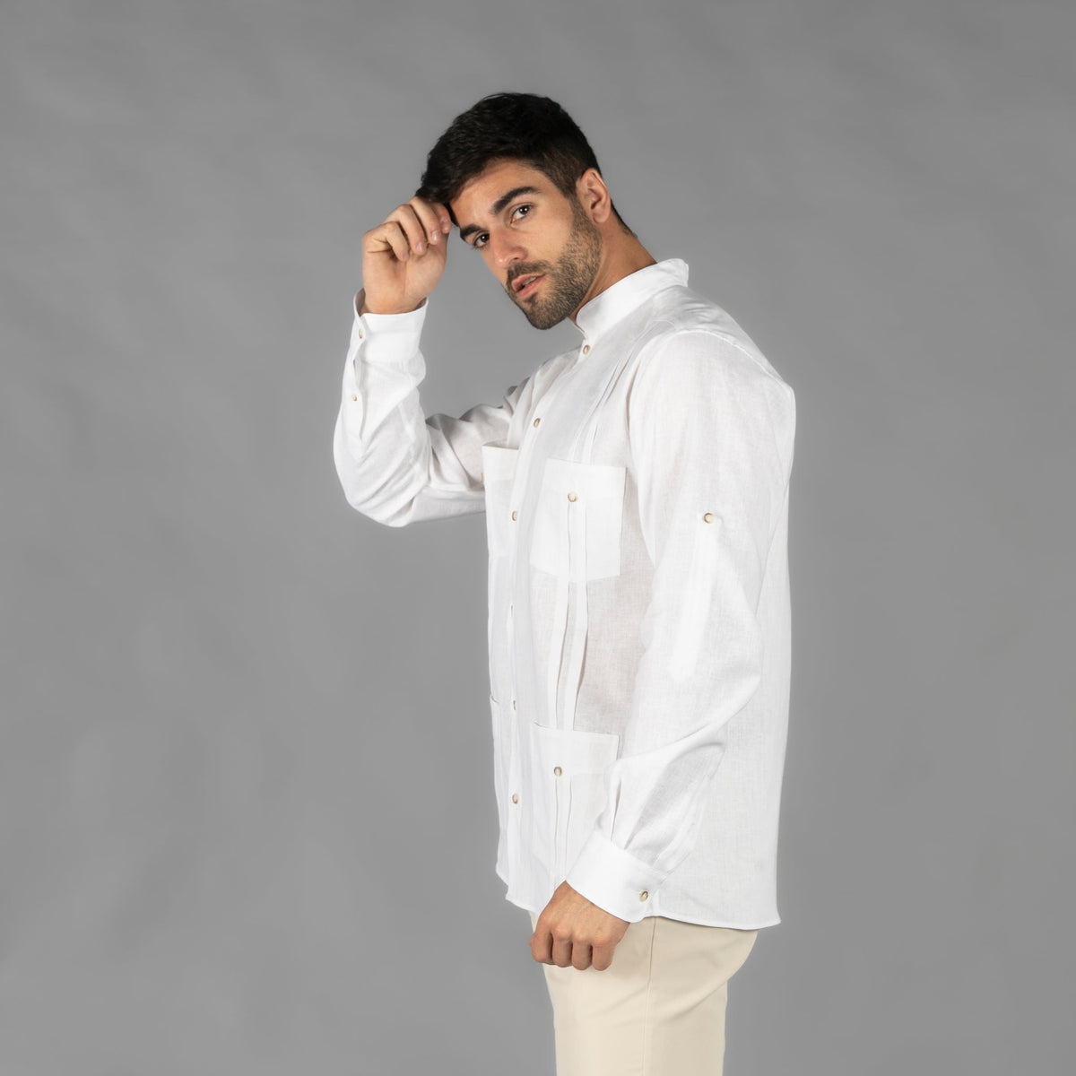 GUAYABERA HOMBRE CUELLO MAO BORNEO