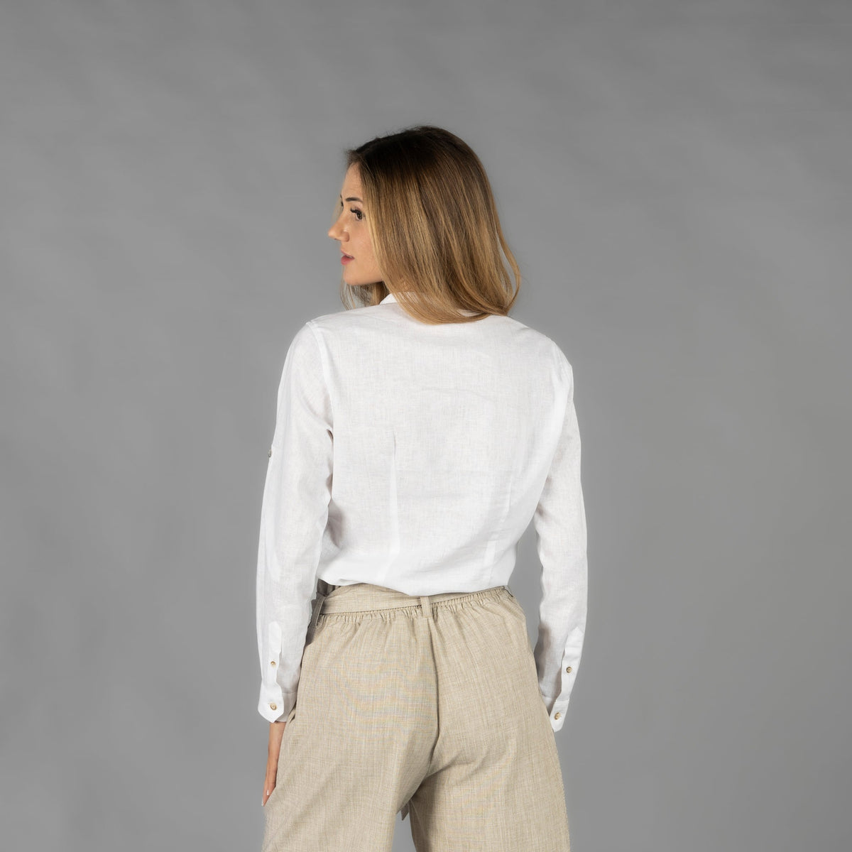 CAMISA MUJER LINO/COTTON CUELLO MAO KAULA