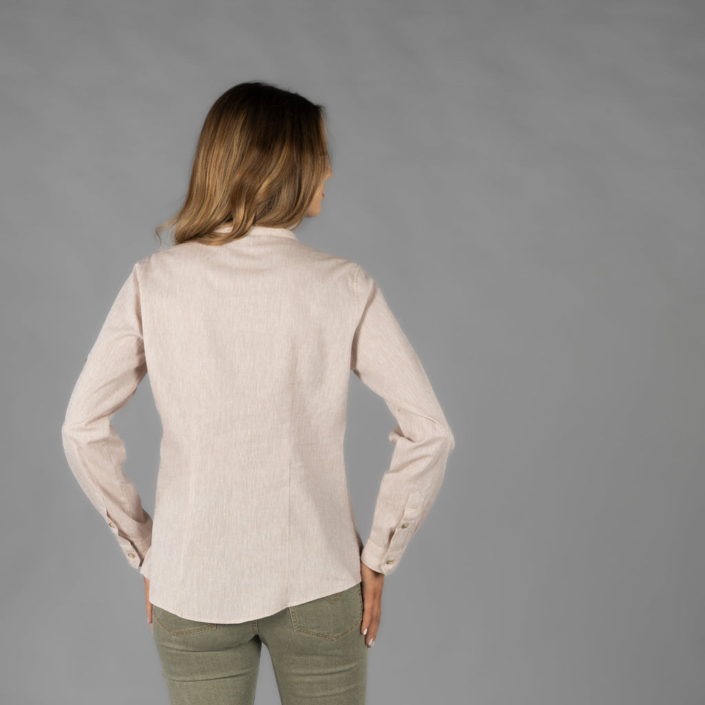 CAMISA MUJER LINO/COTTON CUELLO MAO KAULA