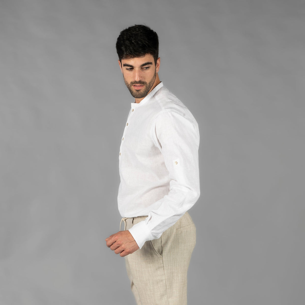 CAMISA HOMBRE LINO/COTTON CUELLO MAO TIWI