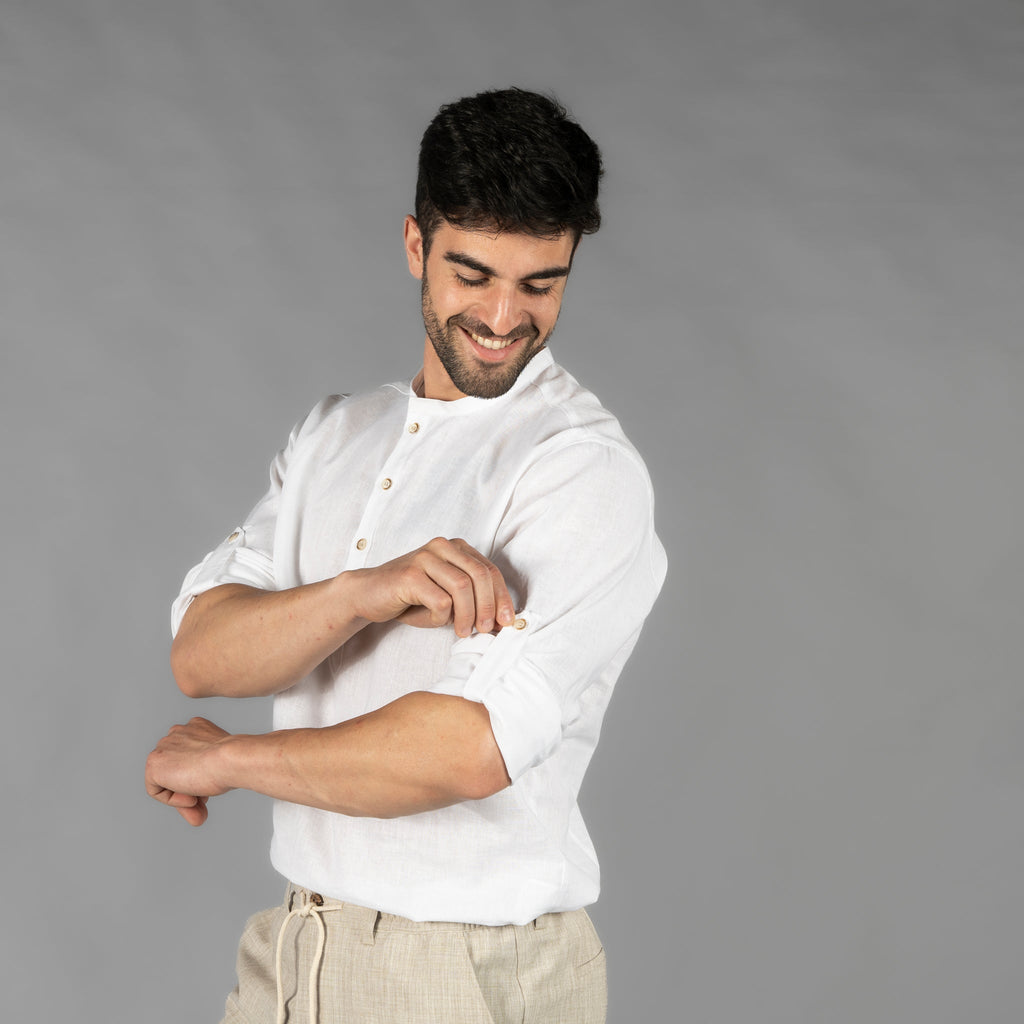CAMISA HOMBRE LINO/COTTON CUELLO MAO TIWI
