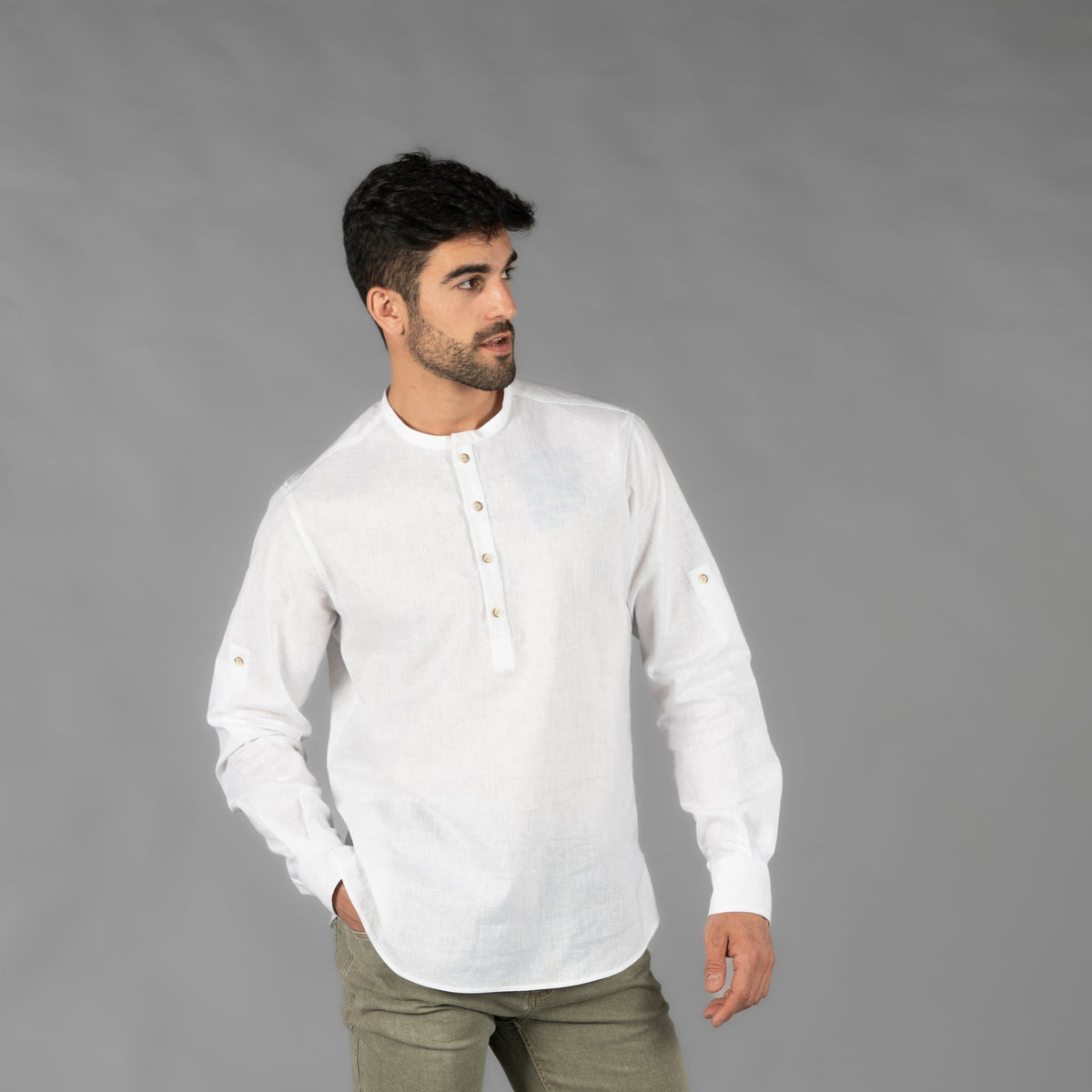 CAMISA HOMBRE LINO/COTTON CUELLO MAO TIWI