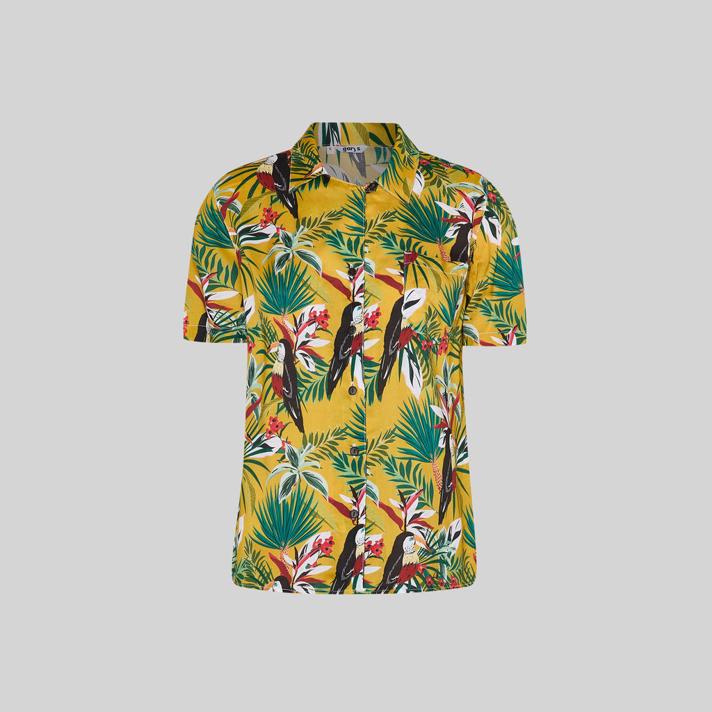 CAMISA MUJER CUELLO SOLAPA HAWAIANA
