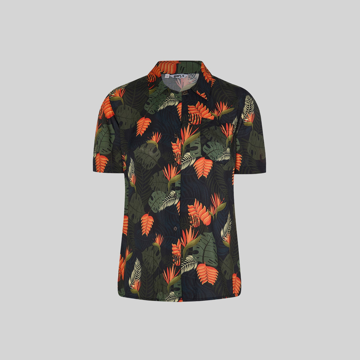 CAMISA MUJER CUELLO SOLAPA HAWAIANA