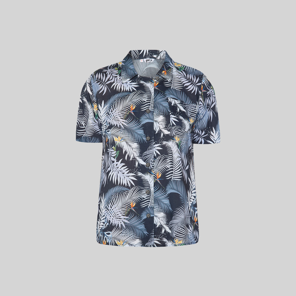 CAMISA MUJER CUELLO SOLAPA HAWAIANA