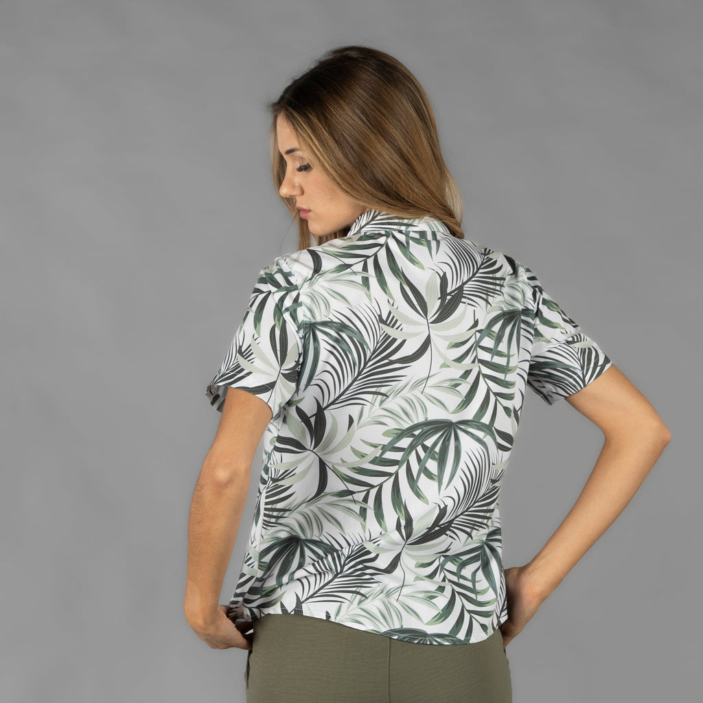 CAMISA MUJER CUELLO SOLAPA HAWAIANA