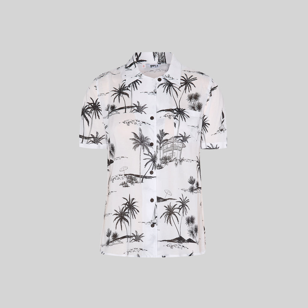 CAMISA MUJER CUELLO SOLAPA HAWAIANA