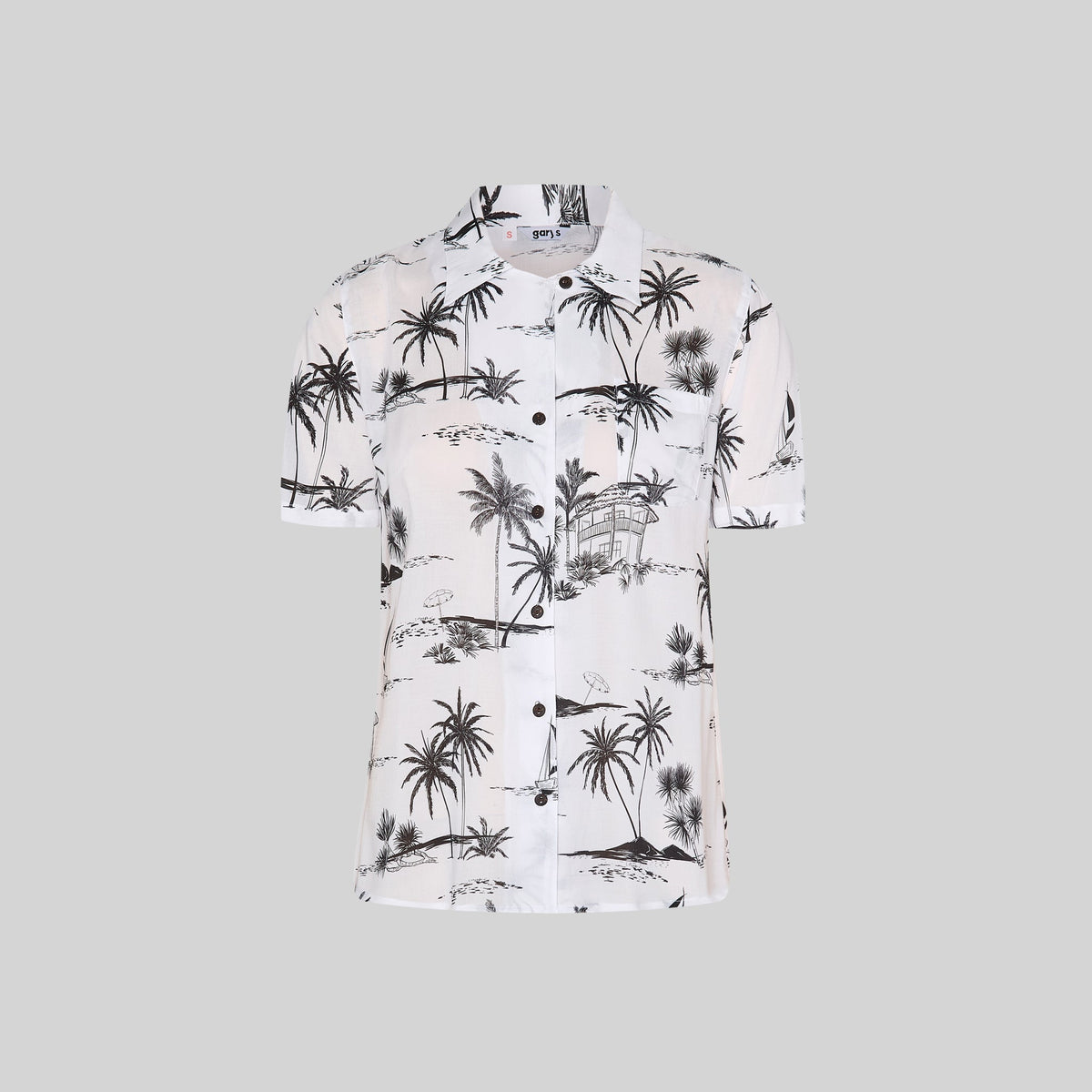 CAMISA MUJER CUELLO SOLAPA HAWAIANA