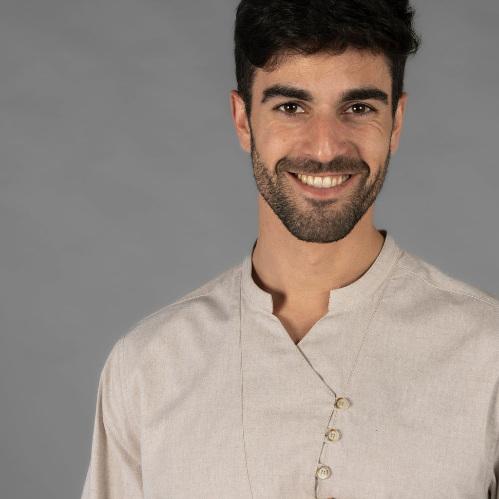 CAMISA HOMBRE CHAMBRAY CUELLO MAO NIAS