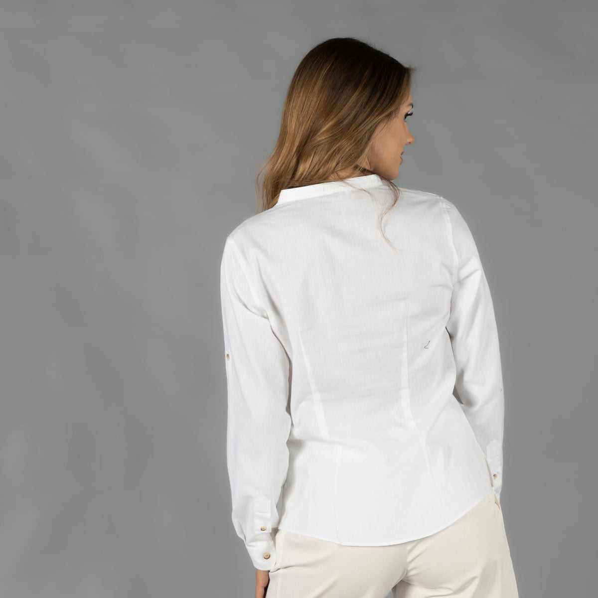 CAMISA MUJER CHAMBRAY CUELLO MAO LANAY