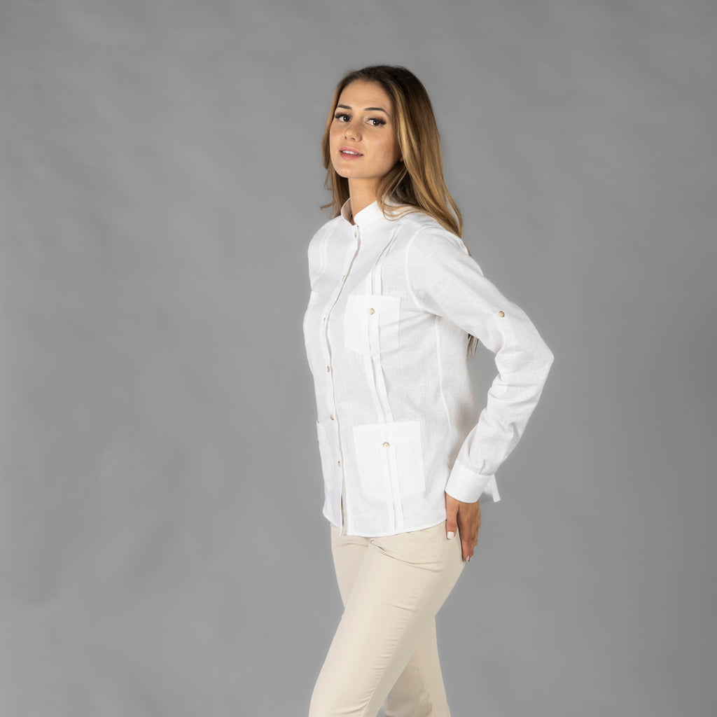 GUAYABERA MUJER CUELLO MAO ISABELA