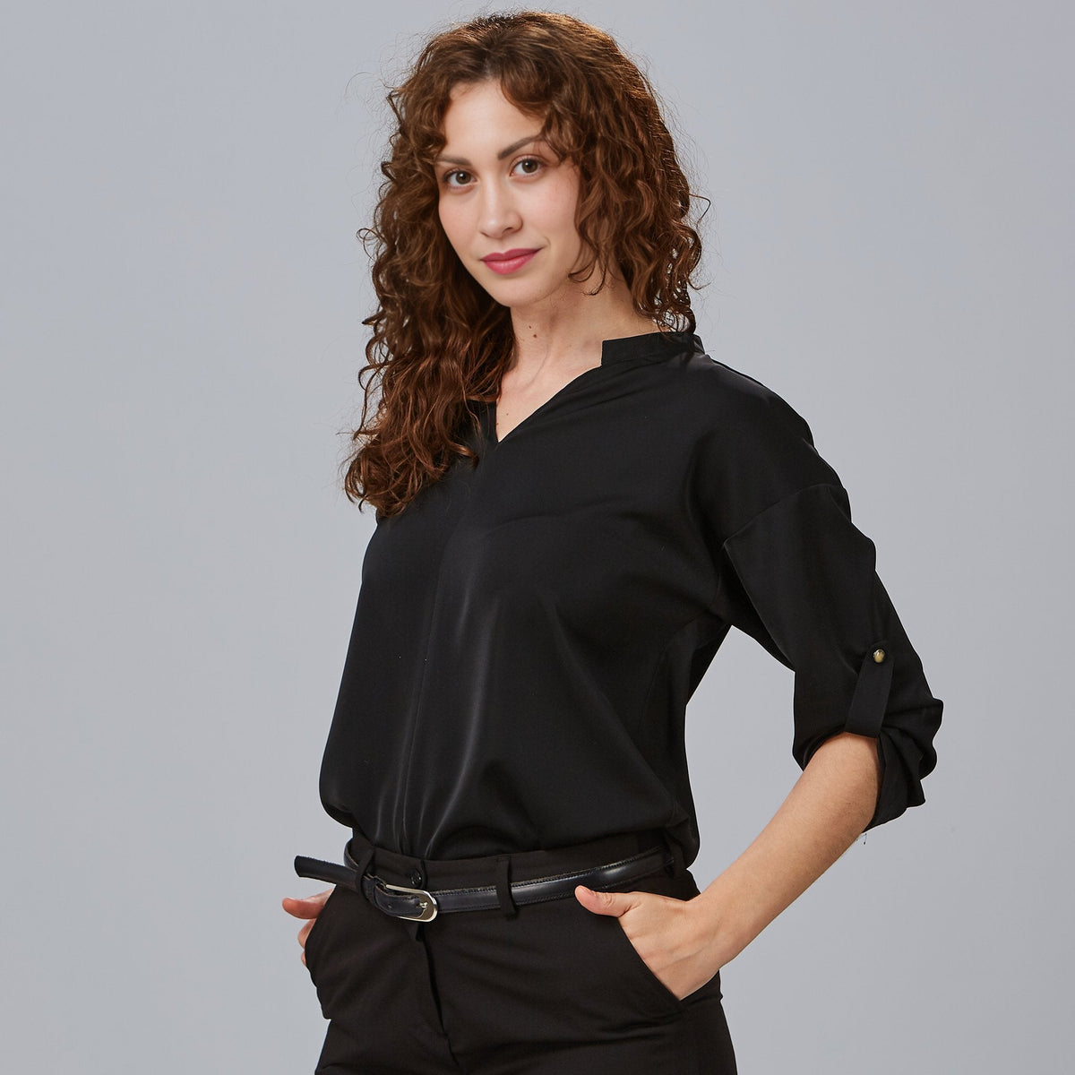 BLUSA MUJER MANGA ROLL UP MICAELA