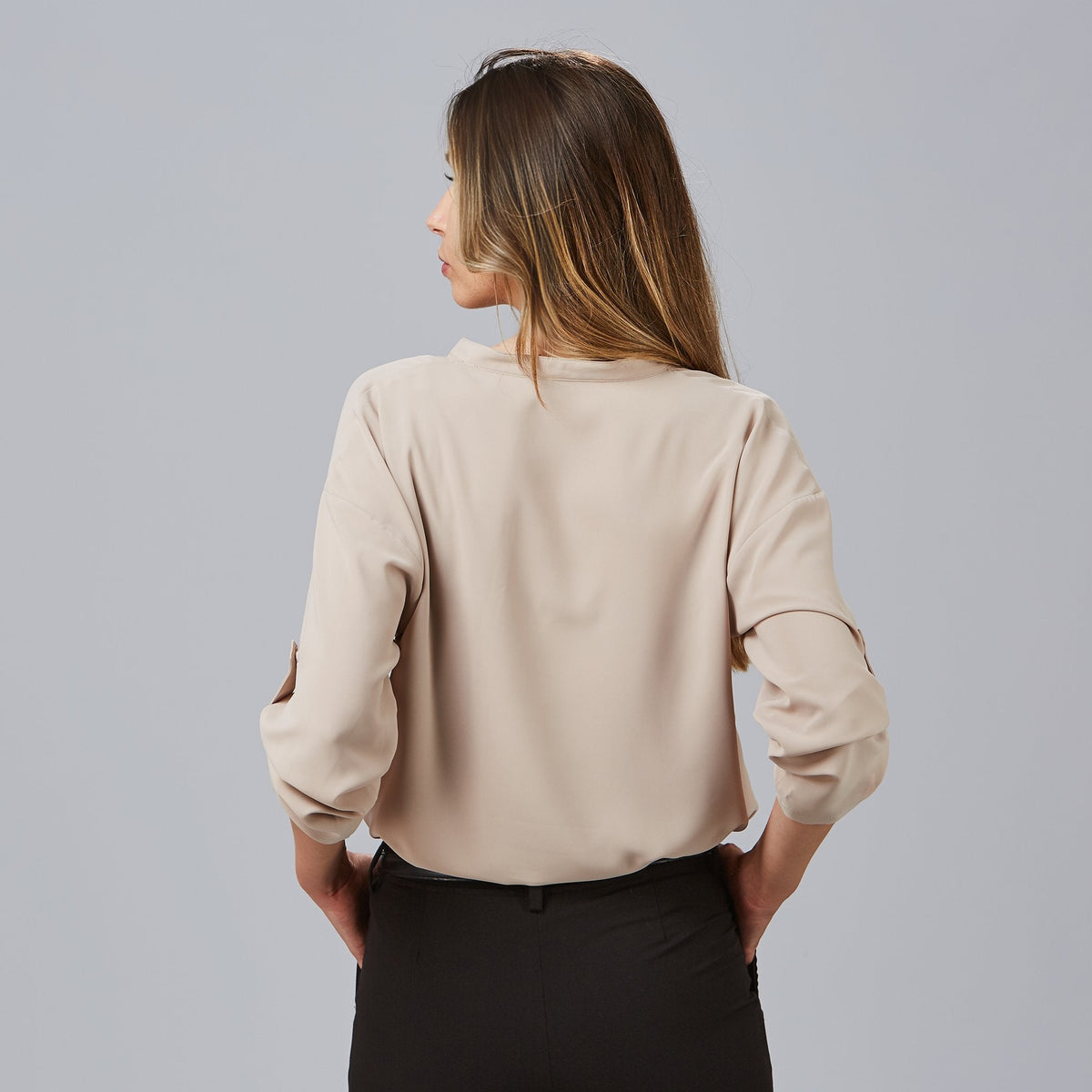 BLUSA MUJER MANGA ROLL UP MICAELA