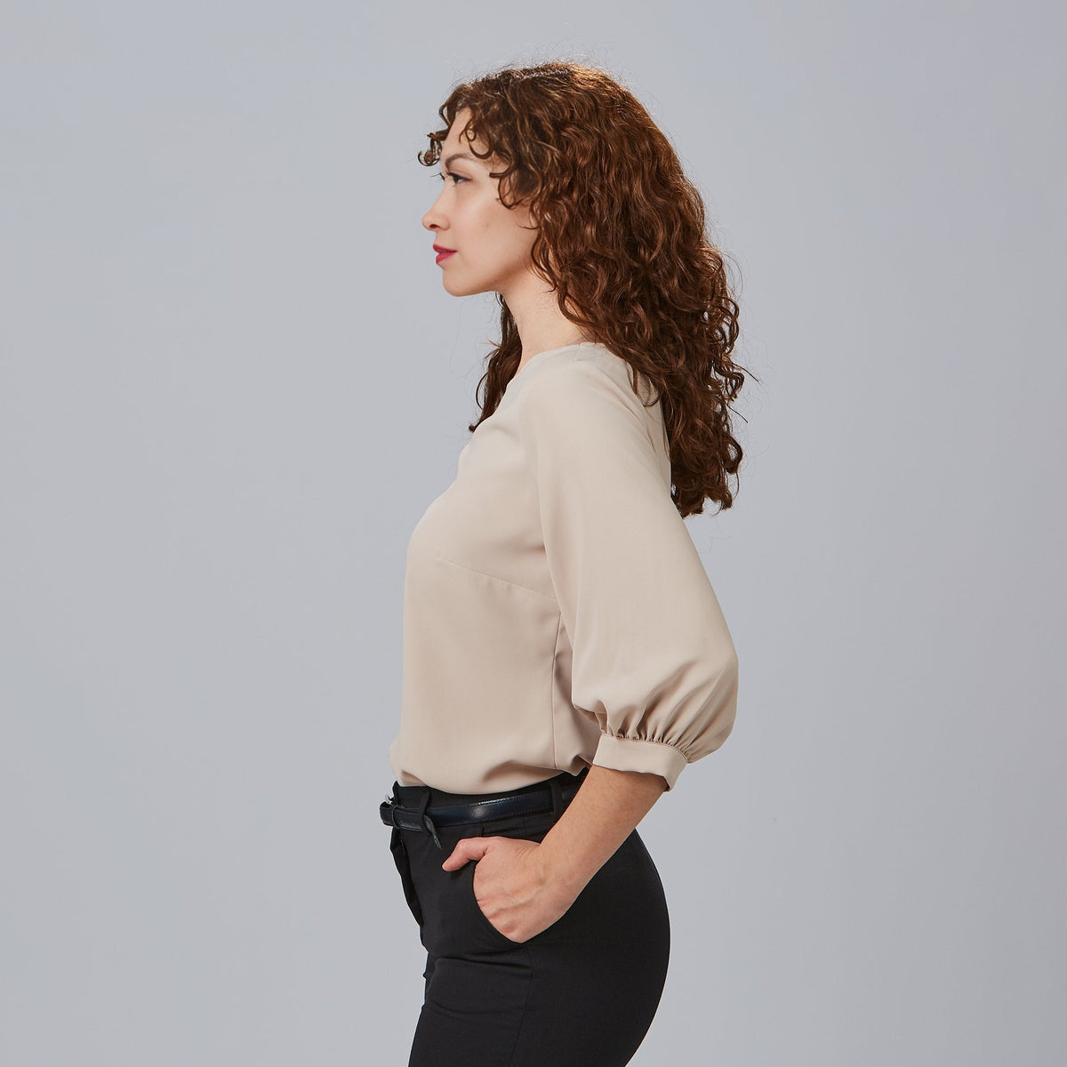 BLUSA MUJER MANGA RIZADA ROSANNA