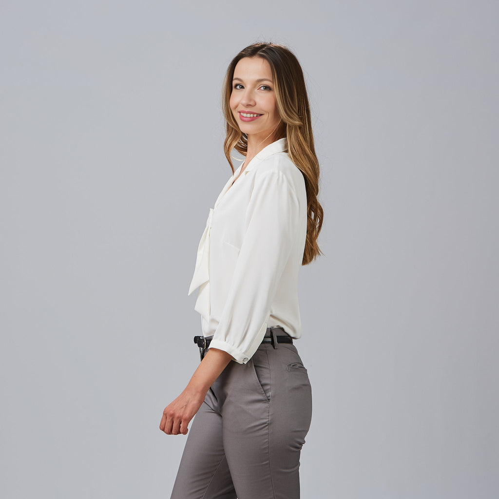 BLUSA MUJER CUELLO SOLAPA LAZO FLAVIA