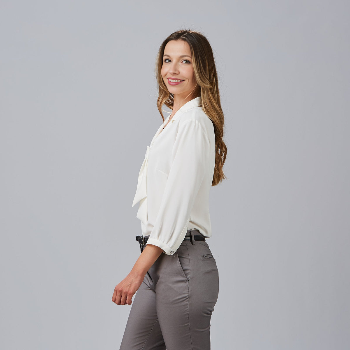 BLUSA MUJER CUELLO SOLAPA LAZO FLAVIA