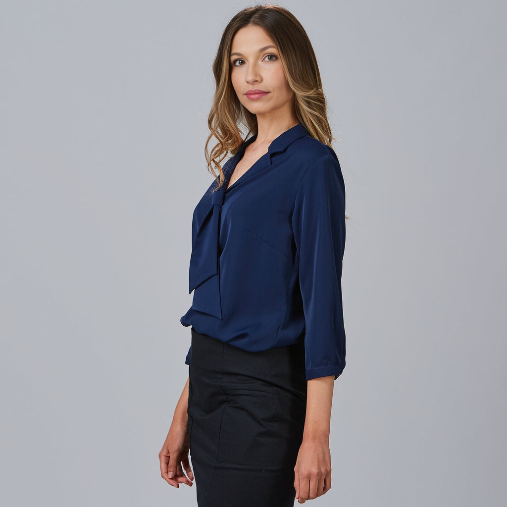 BLUSA MUJER CUELLO SOLAPA LAZO FLAVIA